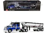 Kenworth W990 76" Mid-Roof Sleeper and MAC Half Round End Dump Trailer Blue and Black 1/64 Diecast Model by DCP/First Gear