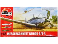 Level 2  Model Kit Messerschmitt Bf109E-3/E-4 Fighter Aircraft with 3 Scheme Options 1/48 Plastic Model Kit by Airfix