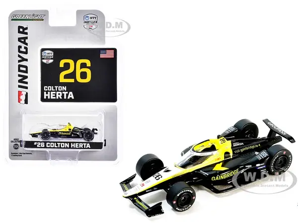 Dallara IndyCar 26 Colton Herta "Gainbridge" Andretti Autosport "NTT IndyCar Series" (2024) 1/64 Diecast Model Car by Greenlight