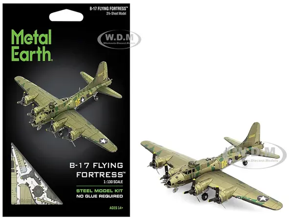Model Kit Boeing B-17 Flying Fortress Bomber Aircraft "World War II" United States Army Air Forces (Challenging Difficulty) Steel Model by Metal Eart