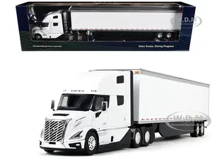 Volvo VNL 860 High-Roof Sleeper and 53 Trailer with Skirts White 1/50 Diecast Model by First Gear