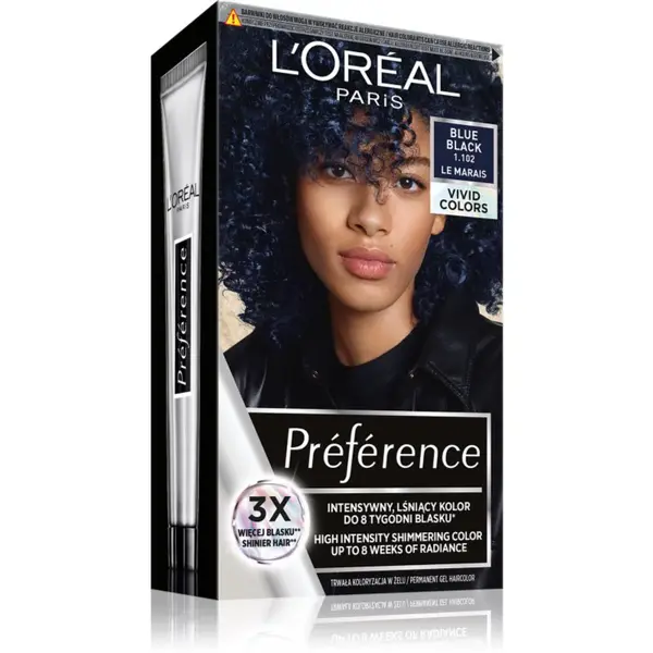 L’Oréal Paris Préférence Vivids farba na vlasy odtieň 1.102 blue black 1 ks