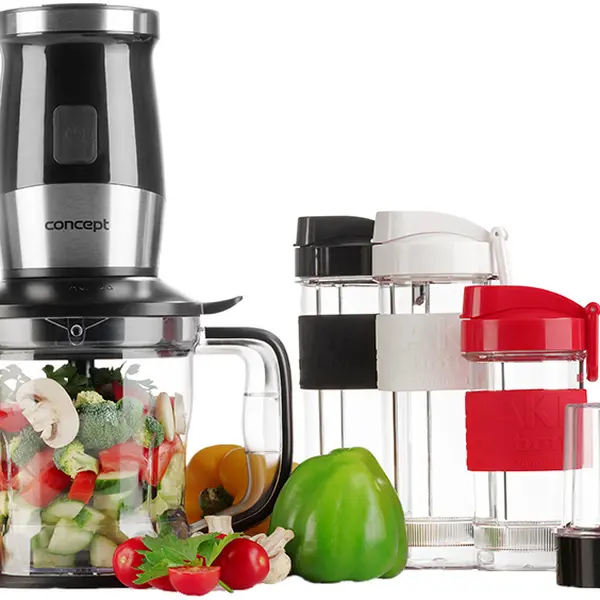 CONCEPT Fresh&Nutri Černý smoothie mixér, chopper, mlýnek + 2 lahve 570 ml + 400 ml