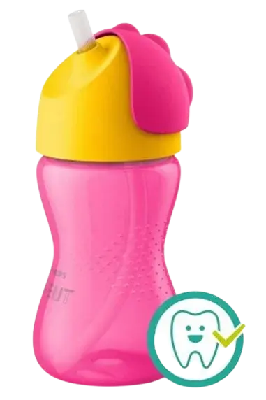 PHILIPS AVENT Hrneček s brčkem Bendy dívka 300 ml