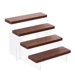 4-Tier Wood Acrylic Organizer Display Riser Rack