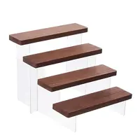 4-Tier Wood Acrylic Organizer Display Riser Rack