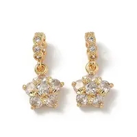 Brass Pave Cubic Zirconia  European Dangle Charms