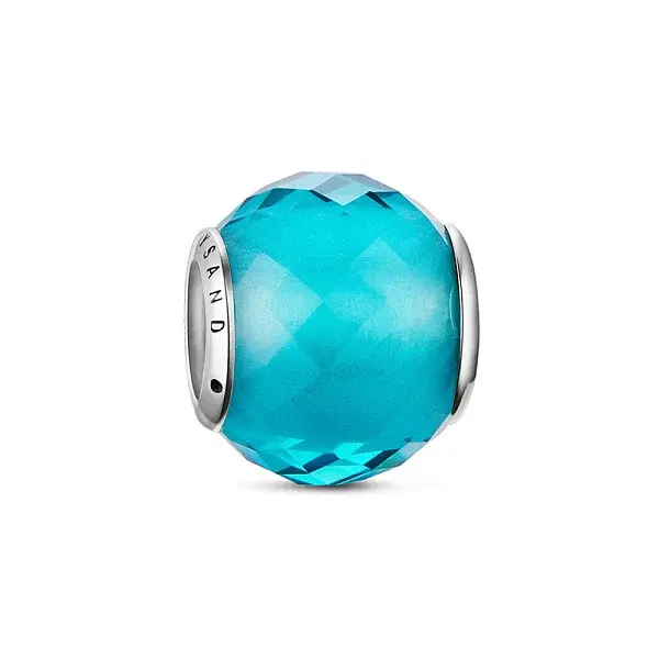 925 Sterling Silver Green Glass Geometric Facets Rondelle European Beads