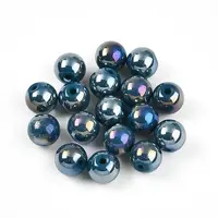 Electroplate Pearlized Glass Pearl Beads