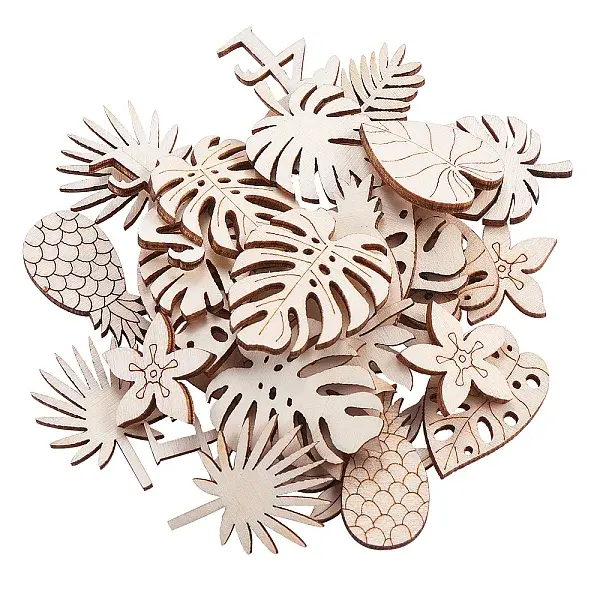100Pcs Unfinished Wood Piece Decorations
