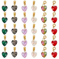 30Pcs 6 Color Glass Pendant