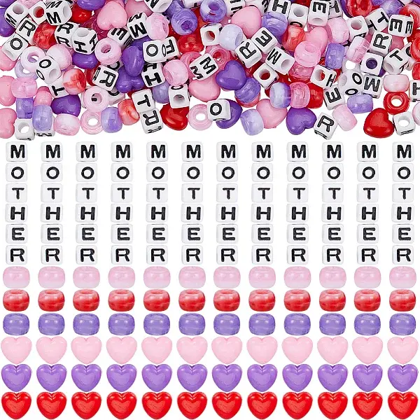 Mother's Day Theme Opaque Acrylic Beads Kits