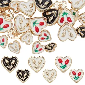 24Pcs 6 Style Alloy Enamel Shank Buttons