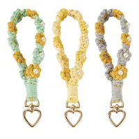 3Pcs Cotton Braided Flower Pendant Decorations
