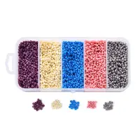 90G 5 Colors 12/0 Baking Paint Glass Seed Beads