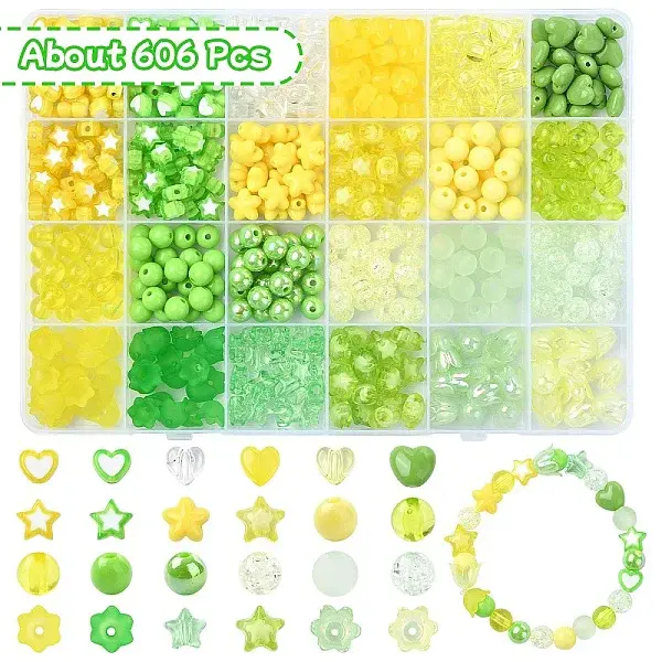 DIY Mixed Shapes Acrylic Beads Bracelets Making Kits