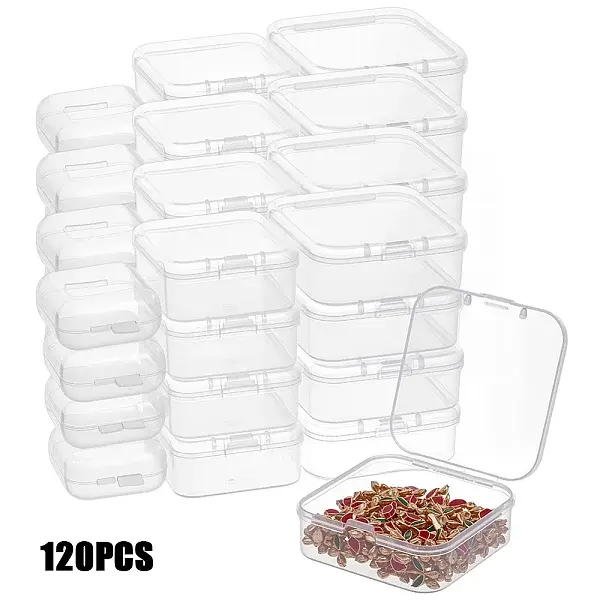 120Pcs 3 Styles Plastic Bead Storage Containers