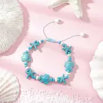 Starfish & Turtle Synthetic Turquoise Beads Braided Bead Bracelets for Women