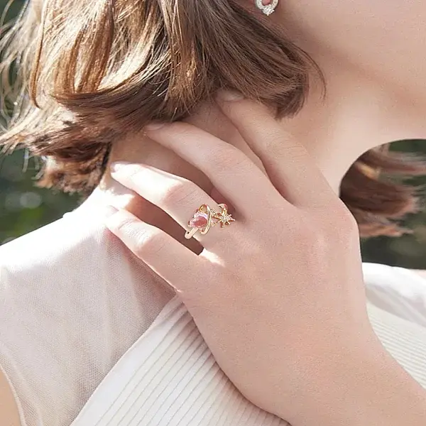 1Pc Brass Micro Pave Cubic Zirconia Cuff Rings