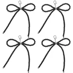 6Pcs Bowknot Dyed Glass Pearl  Pendant Decorations