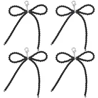 6Pcs Bowknot Dyed Glass Pearl  Pendant Decorations