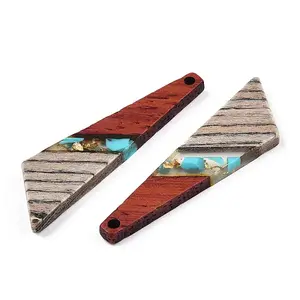 Transparent Resin & Walnut Wood Pendants