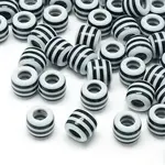 Opaque Stripe Resin European Beads