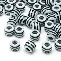 Opaque Stripe Resin European Beads
