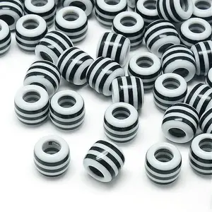 Opaque Stripe Resin European Beads