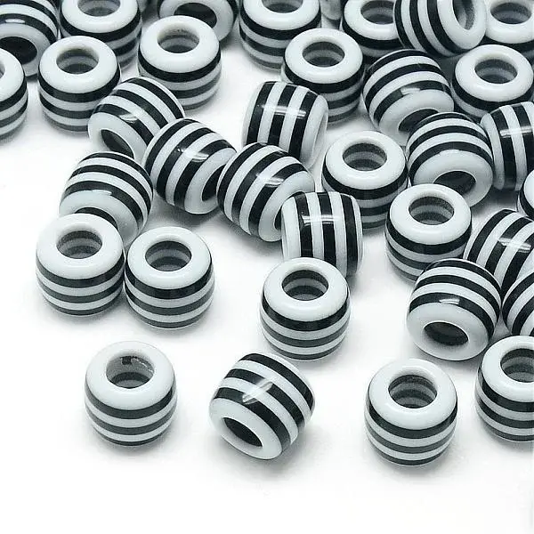 Opaque Stripe Resin European Beads