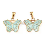 304 Stainless Steel Rhinestone Pendants