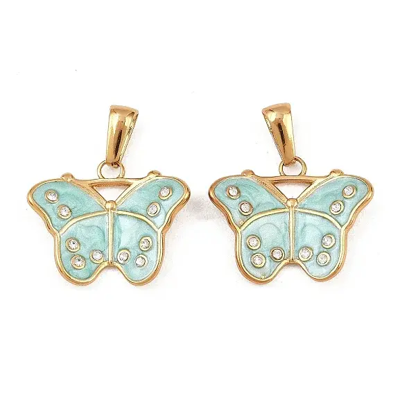 304 Stainless Steel Rhinestone Pendants