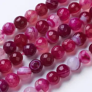 Natural Striped Agate/Banded Agate Beads Strands