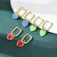 Brass Heart Hoop Earrings