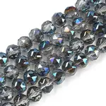 Transparent Electroplate Glass Beads Strands
