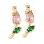 Brass Micro Pave Cubic Zirconia Pendants