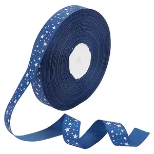 100 Yards Star Print Polyester Grosgrain Ribbon