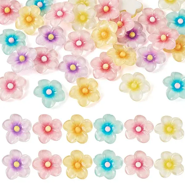 30Pcs 6 Colors Transparent Resin Cabochons