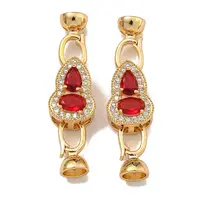 Brass Micro Pave Clear Cubic Zirconia Fold Over Clasps