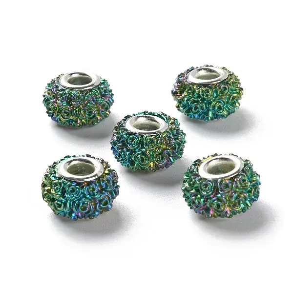 AB Color Resin Rose Flower European Beads