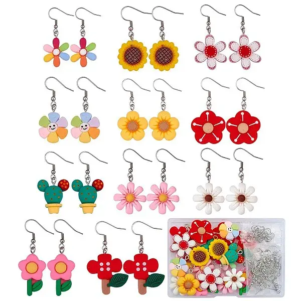 DIY 3D Flower Dangle Earring Making Kit