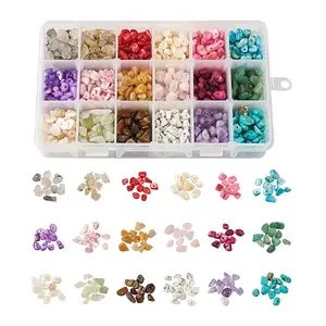 360g 18 Colors Freshwater Shell & Gemstone Chip Bead Sets