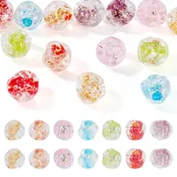 14Pcs 7 Colors Handmade Foil Lampwork Beads