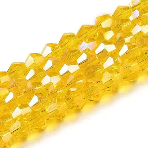 Transparent Electroplate Glass Beads Strands