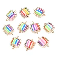 CCB Plastic Frame with Polymer Clay Beads Square Links Connector Charms