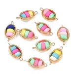 CCB Plastic Frame with Polymer Clay Beads Oval Links Connector Charms