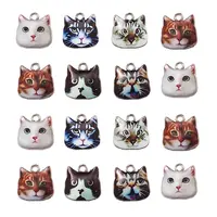 60Pcs 6 Colors Zinc Alloy Enamel Pendants