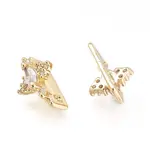 2 Hole Brass Micro Pave Cubic Zirconia Multi-strand Links