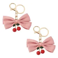 2Pcs Polyester & Alloy & Plastic Keychains