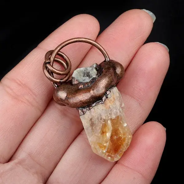Citrine with Metal Pendants